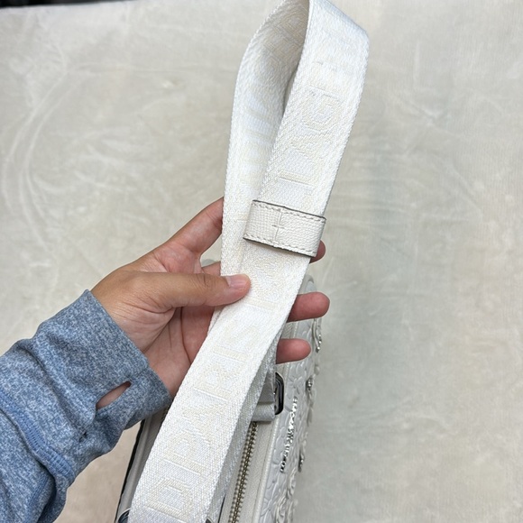 Karl Lagerfeld Paris Maybelle Crossbody Purse with Floral Pins in Winter White - Picture 12 of 12